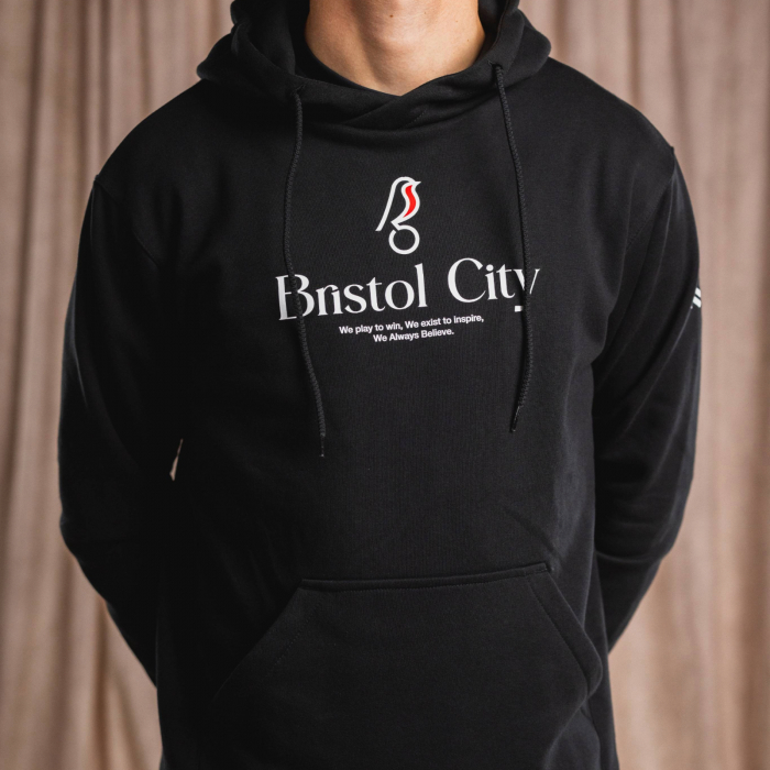 24/25 Bristol City Black Hoodie - Adult