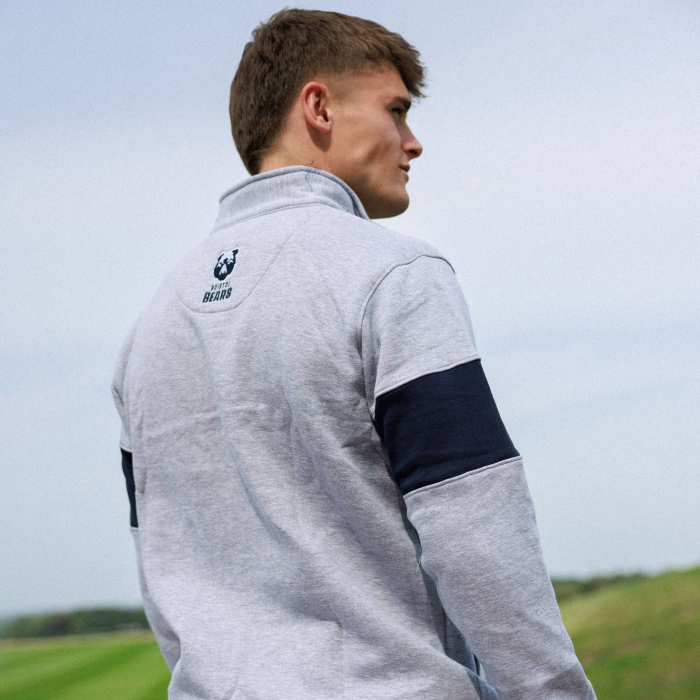 Bristol Bears Grey Half Zip - Adult