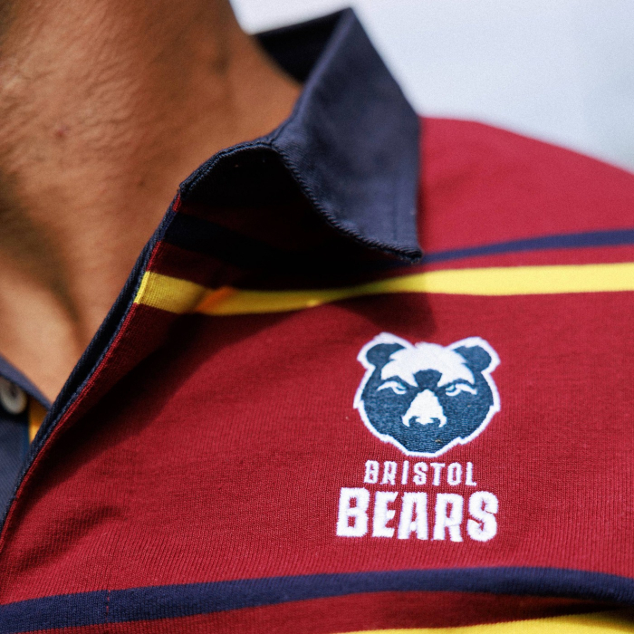 Bristol Bears Maroon Striped Rugby Jersey