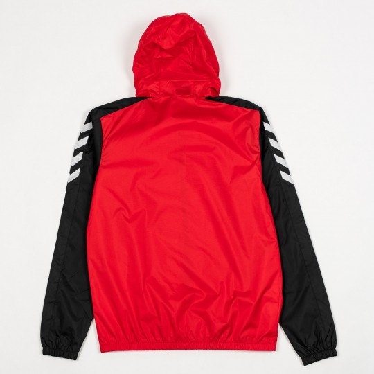 red spray jacket